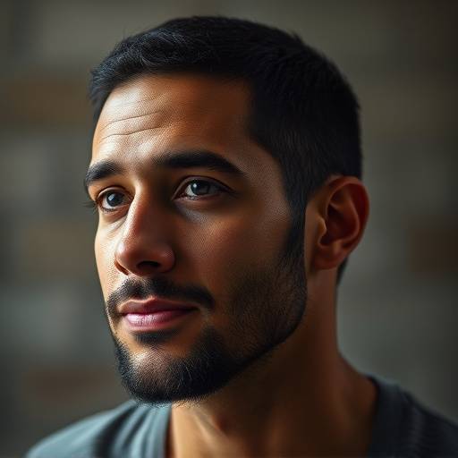 Portrait d'Antoine Garcia, instructeur de technique Meisner, attitude concentrée et inspirante.