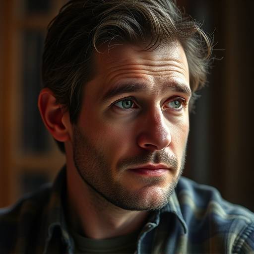 Portrait de Julien Moreau, instructeur d'histoire du théâtre et analyse de textes dramatiques, regard réfléchi et passionné.